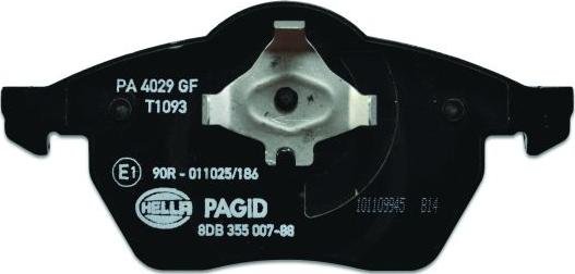 HELLA PAGID 8DB 355 007-881 - Гальмівні колодки, дискові гальма autozip.com.ua