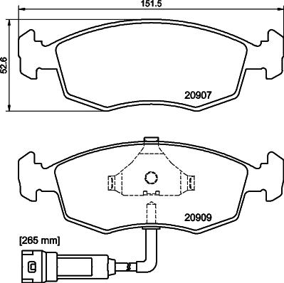 HELLA PAGID 8DB 355 007-341 - Гальмівні колодки, дискові гальма autozip.com.ua