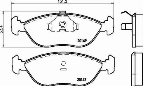 HELLA PAGID 8DB 355 007-781 - Гальмівні колодки, дискові гальма autozip.com.ua