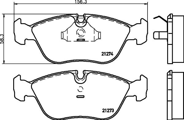 HELLA PAGID 8DB 355 007-721 - Гальмівні колодки, дискові гальма autozip.com.ua