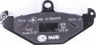 HELLA PAGID 8DB 355 019-401 - Гальмівні колодки, дискові гальма autozip.com.ua