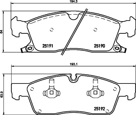 HELLA PAGID 8DB 355 019-551 - Гальмівні колодки, дискові гальма autozip.com.ua