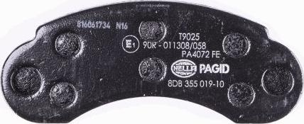 HELLA PAGID 8DB 355 019-101 - Гальмівні колодки, дискові гальма autozip.com.ua