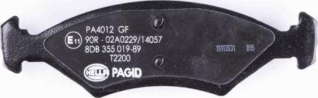 HELLA PAGID 8DB 355 019-891 - Гальмівні колодки, дискові гальма autozip.com.ua