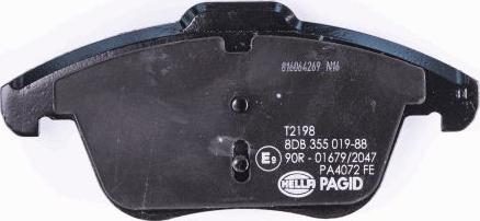 HELLA PAGID 8DB 355 019-881 - Гальмівні колодки, дискові гальма autozip.com.ua