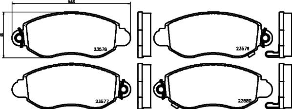 HELLA PAGID 8DB 355 019-361 - Гальмівні колодки, дискові гальма autozip.com.ua