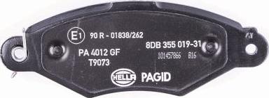 HELLA PAGID 8DB 355 019-311 - Гальмівні колодки, дискові гальма autozip.com.ua