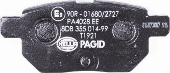 HELLA PAGID 8DB 355 014-991 - Гальмівні колодки, дискові гальма autozip.com.ua