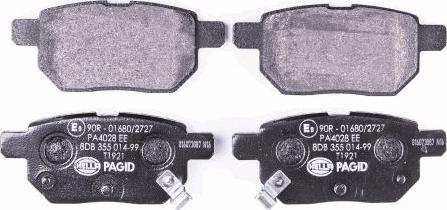 HELLA PAGID 8DB 355 014-991 - Гальмівні колодки, дискові гальма autozip.com.ua