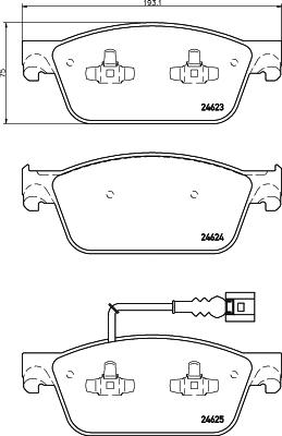 HELLA PAGID 8DB 355 014-981 - Гальмівні колодки, дискові гальма autozip.com.ua