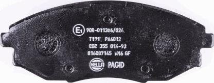 HELLA PAGID 8DB 355 014-931 - Гальмівні колодки, дискові гальма autozip.com.ua