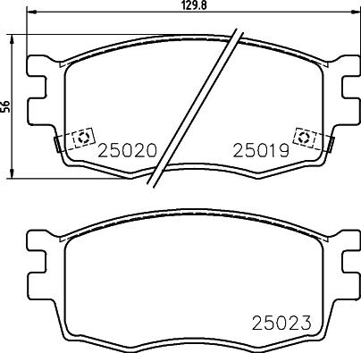 HELLA PAGID 8DB 355 014-921 - Гальмівні колодки, дискові гальма autozip.com.ua