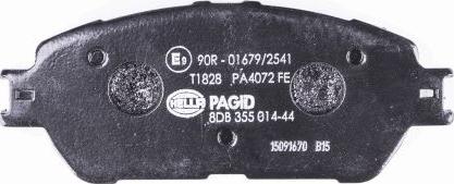 HELLA 8DB 355 014-441 - Гальмівні колодки, дискові гальма autozip.com.ua