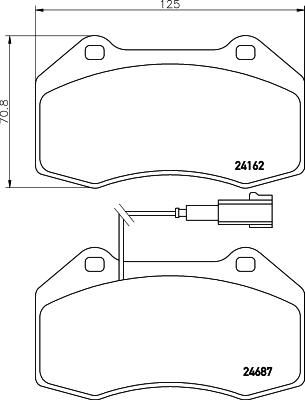 HELLA PAGID 8DB 355 014-061 - Гальмівні колодки, дискові гальма autozip.com.ua