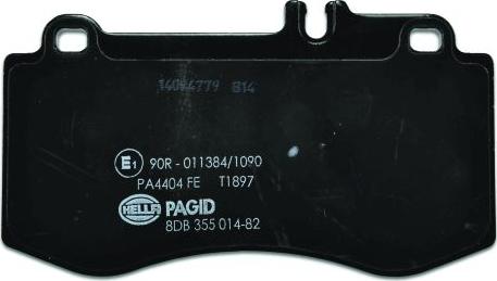 HELLA PAGID 8DB 355 014-821 - Гальмівні колодки, дискові гальма autozip.com.ua