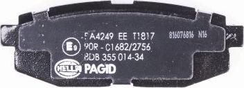 HELLA PAGID 8DB 355 014-341 - Гальмівні колодки, дискові гальма autozip.com.ua