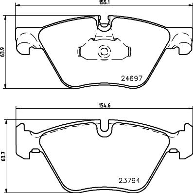 HELLA PAGID 8DB 355 014-351 - Гальмівні колодки, дискові гальма autozip.com.ua