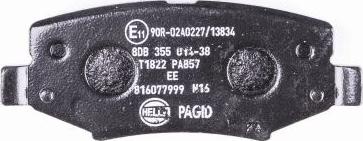 HELLA PAGID 8DB 355 014-381 - Гальмівні колодки, дискові гальма autozip.com.ua