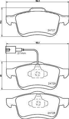 HELLA PAGID 8DB 355 014-241 - Гальмівні колодки, дискові гальма autozip.com.ua