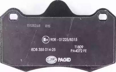 HELLA PAGID 8DB 355 014-251 - Гальмівні колодки, дискові гальма autozip.com.ua