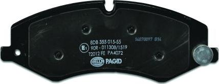 HELLA PAGID 8DB 355 015-551 - Гальмівні колодки, дискові гальма autozip.com.ua