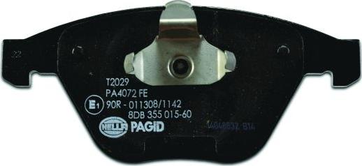 HELLA PAGID 8DB 355 015-601 - Гальмівні колодки, дискові гальма autozip.com.ua