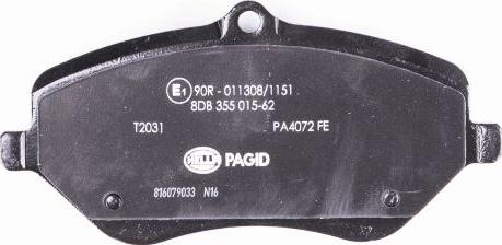 HELLA PAGID 8DB 355 015-621 - Гальмівні колодки, дискові гальма autozip.com.ua