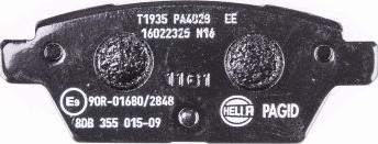 HELLA PAGID 8DB 355 015-091 - Гальмівні колодки, дискові гальма autozip.com.ua