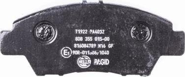 HELLA PAGID 8DB 355 015-001 - Гальмівні колодки, дискові гальма autozip.com.ua