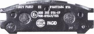 HELLA PAGID 8DB 355 016-491 - Гальмівні колодки, дискові гальма autozip.com.ua