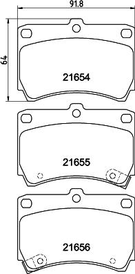 HELLA PAGID 8DB 355 016-431 - Гальмівні колодки, дискові гальма autozip.com.ua