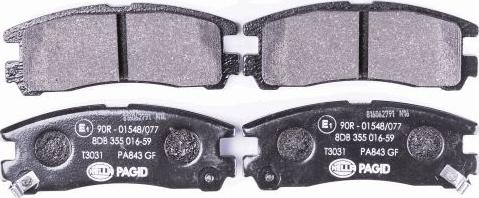 HELLA 8DB 355 016-591 - Гальмівні колодки, дискові гальма autozip.com.ua