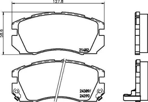 HELLA PAGID 8DB 355 016-881 - Гальмівні колодки, дискові гальма autozip.com.ua