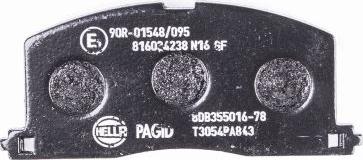 HELLA PAGID 8DB 355 016-781 - Гальмівні колодки, дискові гальма autozip.com.ua