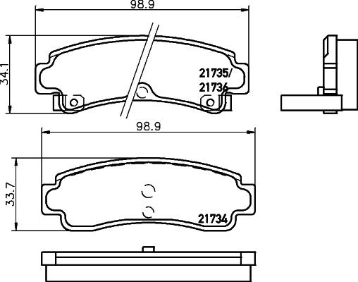 HELLA PAGID 8DB 355 016-731 - Гальмівні колодки, дискові гальма autozip.com.ua