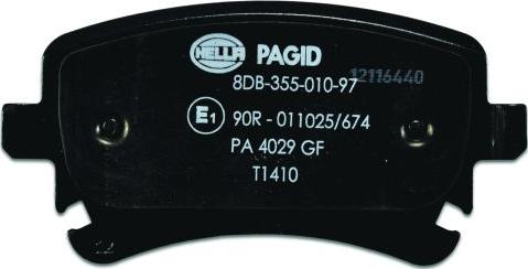 HELLA 8DB 355 010-971 - Гальмівні колодки, дискові гальма autozip.com.ua