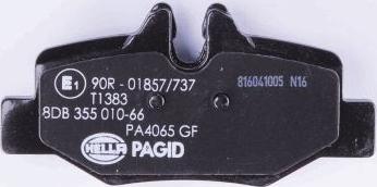 HELLA PAGID 8DB 355 010-661 - Гальмівні колодки, дискові гальма autozip.com.ua