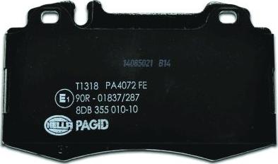 HELLA PAGID 8DB 355 010-101 - Гальмівні колодки, дискові гальма autozip.com.ua