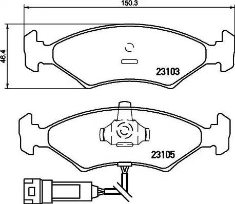 HELLA PAGID 8DB 355 010-301 - Гальмівні колодки, дискові гальма autozip.com.ua