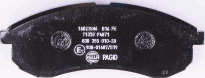 HELLA PAGID 8DB 355 010-281 - Гальмівні колодки, дискові гальма autozip.com.ua