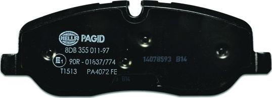 HELLA PAGID 8DB 355 011-971 - Гальмівні колодки, дискові гальма autozip.com.ua