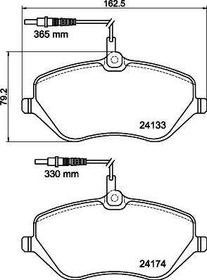 HELLA PAGID 8DB 355 011-491 - Гальмівні колодки, дискові гальма autozip.com.ua