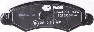 HELLA PAGID 8DB 355 011-691 - Гальмівні колодки, дискові гальма autozip.com.ua