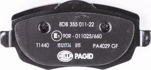 HELLA PAGID 8DB 355 011-221 - Гальмівні колодки, дискові гальма autozip.com.ua