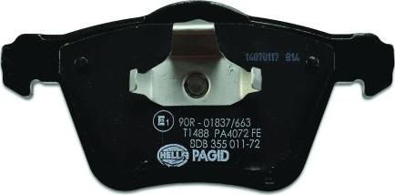 HELLA PAGID 8DB 355 011-721 - Гальмівні колодки, дискові гальма autozip.com.ua