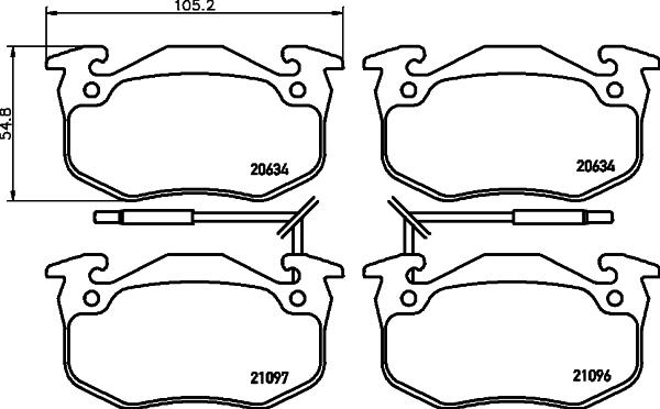 HELLA PAGID 8DB 355 018-941 - Гальмівні колодки, дискові гальма autozip.com.ua