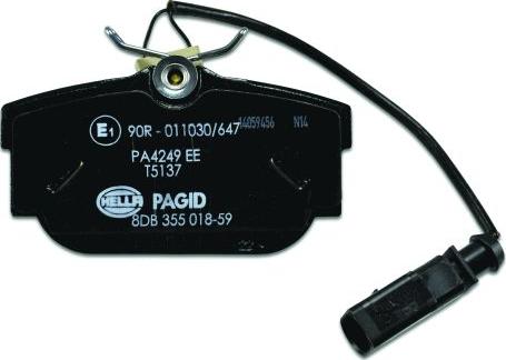 HELLA PAGID 8DB 355 018-591 - Гальмівні колодки, дискові гальма autozip.com.ua