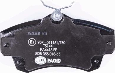 HELLA PAGID 8DB 355 018-651 - Гальмівні колодки, дискові гальма autozip.com.ua