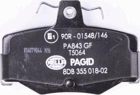 HELLA PAGID 8DB 355 018-021 - Гальмівні колодки, дискові гальма autozip.com.ua