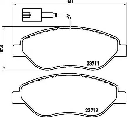 HELLA PAGID 8DB 355 018-841 - Гальмівні колодки, дискові гальма autozip.com.ua